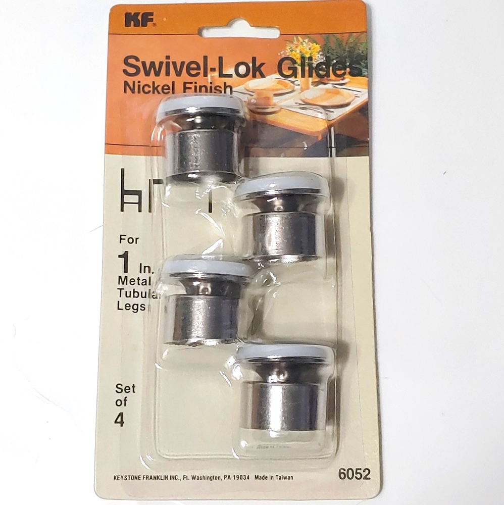 Vintage Swivel-Lok Metal Tubular Chair Glides 1 IN